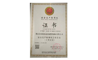 安全生產(chǎn)標(biāo)準(zhǔn)化證書